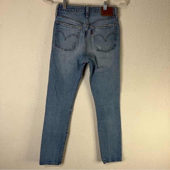 Levi’s 501 Distressed High Waisted Skinny Jeans in Post Modern Blues - Picture 9 of 12